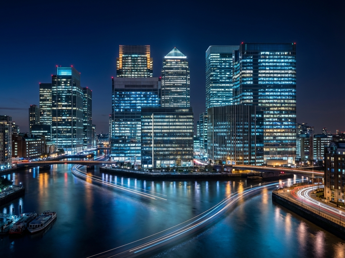 London Canary Wharf at night